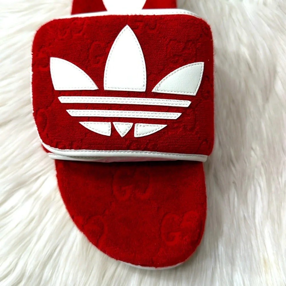GUCCI x ADIDAS RARE Terry Cloth GG Monogram Sandals